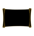 black horizontal scroll with gold outline ancient vector image