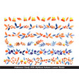 candy corn stick toffee and leaf border vector image vector image