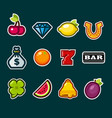casino slot machine icons vector image
