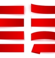 set of red paper ribbon banners with realistic vector image
