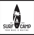 vintage surfing emblem for web design or print vector image vector image