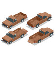 isometric farmer pickup truck car pickup icon vector image