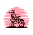 lady motocross pink vector image vector image
