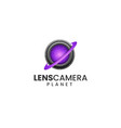 logo lens camera gradient colorful style vector image