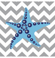 striped pattern with sea star vector image vector image