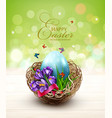 easter card with colorful eggs vector image vector image