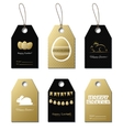 easter gold gift tags with bunny and eggs vector image vector image
