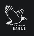american eagle flying bird logo symbol on a dark vector image vector image