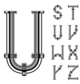 chrome pipe alphabet letters part 3 vector image