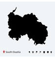 high detailed map of south ossetia with navigation vector image