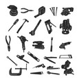 construction tool silhouette collection set vector image