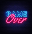 game over neon text sign vector image