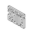 happy new year 2019 isometric text design vector image vector image