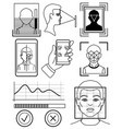 biometric identification facial recognition vector image