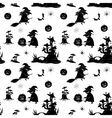 seamless pattern halloween symbols vector image