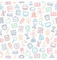 seamless pattern with school icons vector image