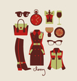 woman clothes and accessories vector image vector image