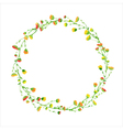 card with watercolor flower wreath vector image