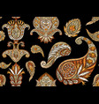 pattern with traditional paisley floral vector image