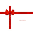 christmas background gift bow and shiny ribbon vector image