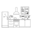 kitchen line interior vector image
