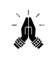 namaste black glyph icon vector image