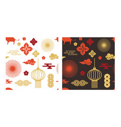 Chinese Seamless Patterns With Oriental Clouds On Vector Image Chinese Seamless Patterns With Oriental Clouds On Vector Image