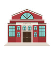 red library cartoon building icon vector image vector image