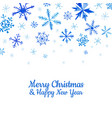 watercolor snowflakes happy new year greeting card vector image