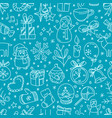 christmas doodle seamless pattern vector image