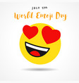 world emoji day heart emoticon banner vector image