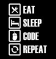 eat sleep code repeat vector image