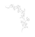 line drawing botanical wreath herbs and florals vector image vector image