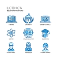 modern school and education thin line design icons vector image