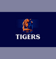 a tiger lies with its head down vector image