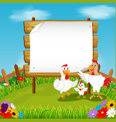 Nature rainbow view with cloud board blank Vector Image