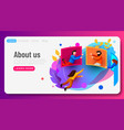 people flying around big screen online lesson vector image