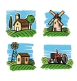 color farm and field vector image vector image