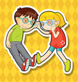 boy and girl wearing glasses vector image