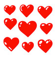 glossy heart set vector image