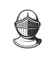 knight warrior helmet with visor heraldry armor vector image