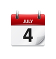 july 4 flat daily calendar icon date vector image