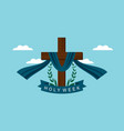 flat design holy week concept logo vector image
