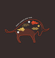 happy chinese new year 2021 year ox vector image vector image