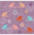 seamless pattern with octopuses and stars vector image vector image
