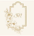 sn initial wedding logo crest vector image