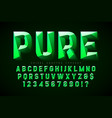 crystal display font with facets alphabet vector image