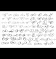 70 brush ink calligraphy swirls and flourishes set vector image