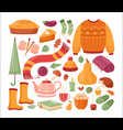 autumn set for thanksgiving day vector image vector image