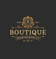 luxury monogram logo template object vector image